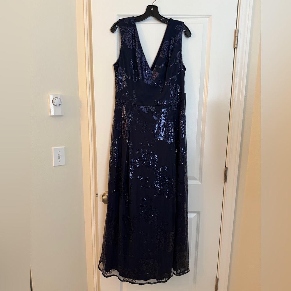 Karl Lagerfeld Midnight Blue Sequin Evening Gown